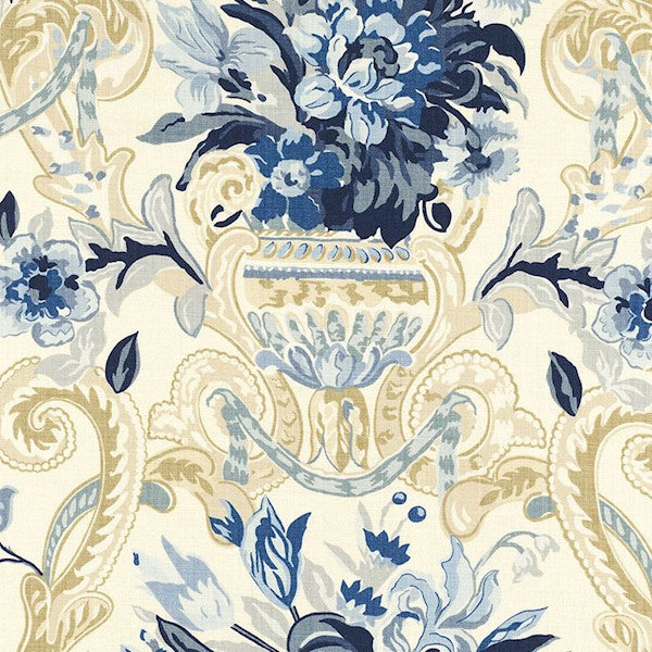 Schumacher Fabric 173843 Aylesbury Vase Delft