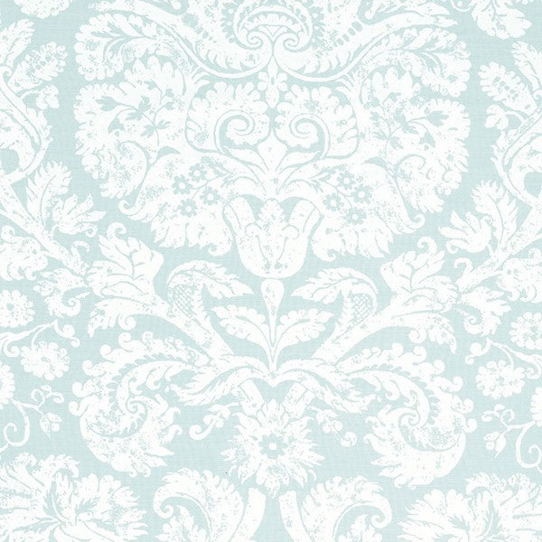 Schumacher Fabric 174132 Barresa Damask Aqua