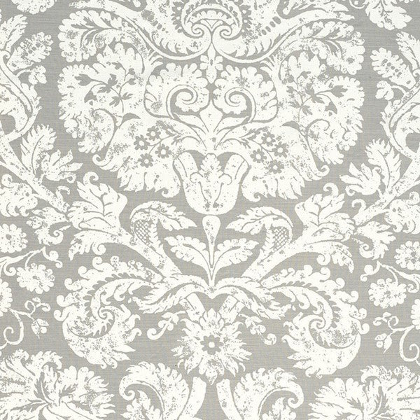 Schumacher Fabric 174133 Barresa Damask Pearl