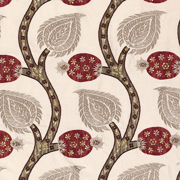 Schumacher Fabric 174182 Nurata Embroidery Stone