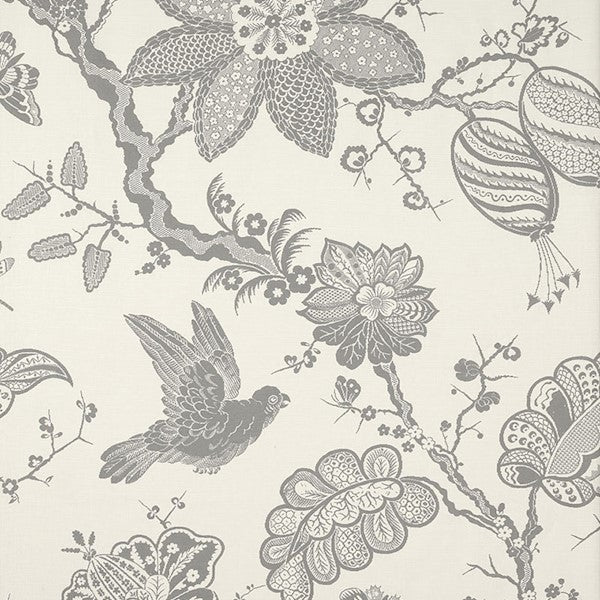 Schumacher Fabric 174371 Bali Vine Charcoal