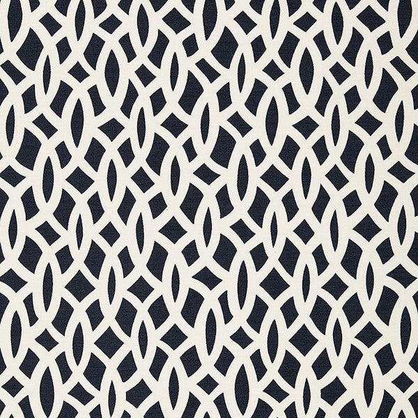 Schumacher Fabric 174495 Chain Link Navy