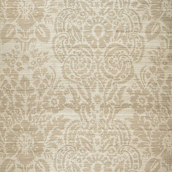 Schumacher Fabric 174610 Malay Damask Print Putty