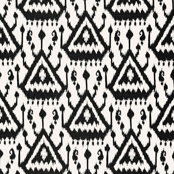 Schumacher Fabric 175021 Vientiane Ikat Ebony