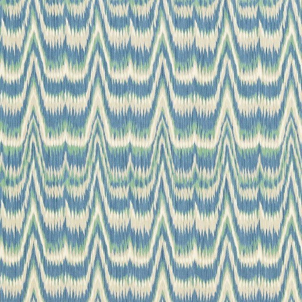 Schumacher Fabric 175120 Kamalia Ikat Print Aegean