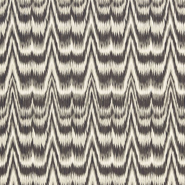 Schumacher Fabric 175122 Kamalia Ikat Print Smoke