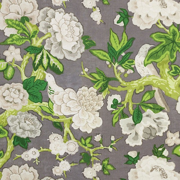 Schumacher Fabric 175872 Bermuda Blossoms Slate