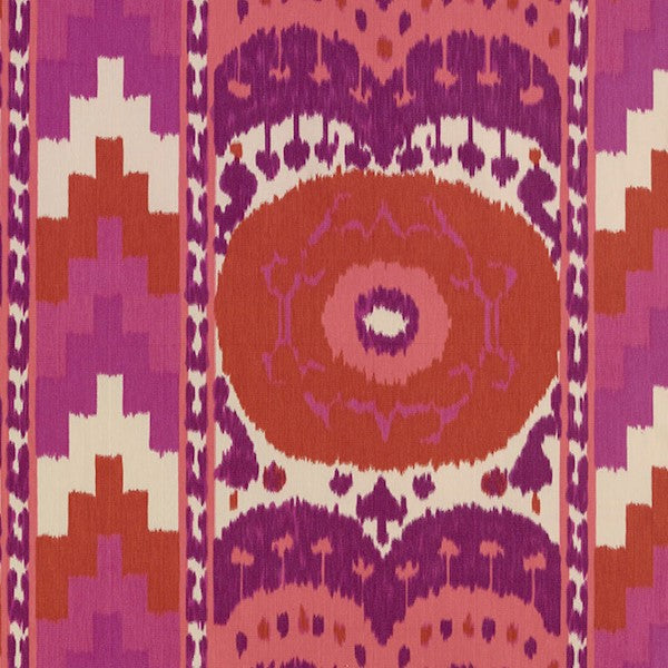 Schumacher Fabric 176061 Samarkand Ikat II Ruby