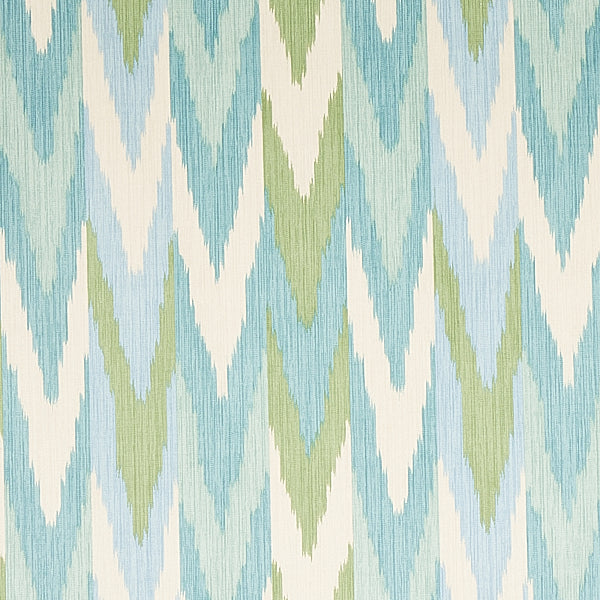 Schumacher Fabric 176103 Kashgar Velvet Ikat Mineral & Leaf