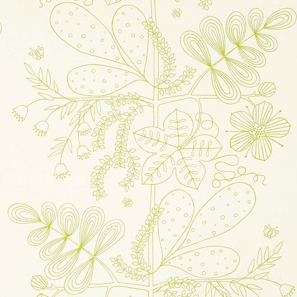 Schumacher Fabric 176200 Blommen Print Lime