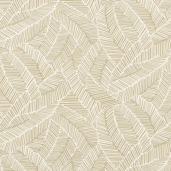 Schumacher Fabric 176220 Abstract Leaf Taupe
