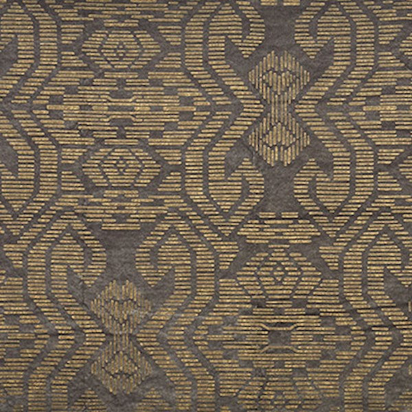 Schumacher Fabric 176511 Gilded Pewter