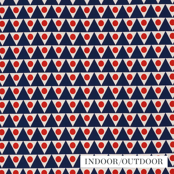 Schumacher Fabric 176642 Pennant II Navy & Red