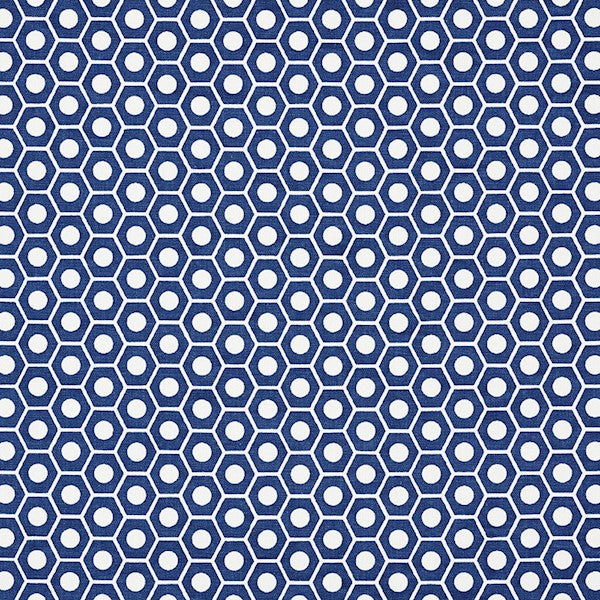 Schumacher Fabric 177070 Queen B Navy