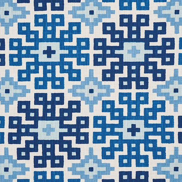 Schumacher Fabric 177451 Palmetto Print Ocean