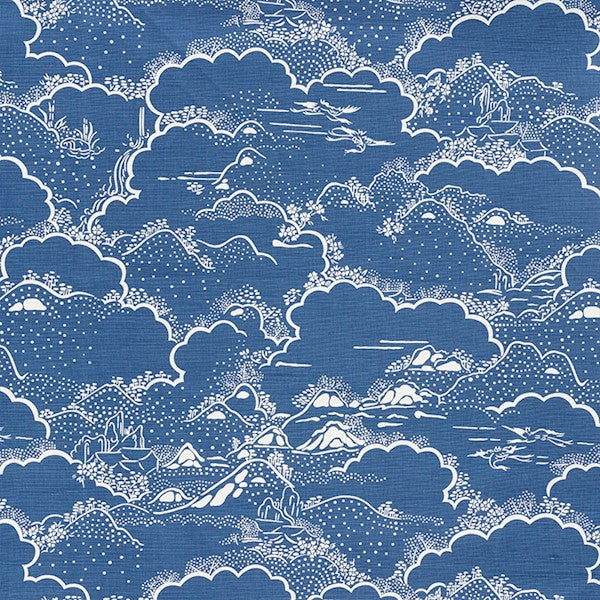 Schumacher Fabric 177520 Kumo Village Blue