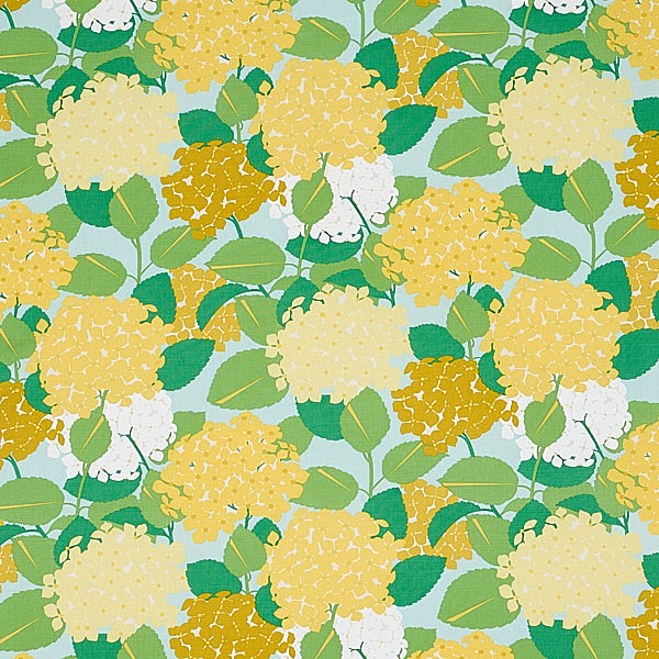 Schumacher Fabric 177581 Hydrangea Yellow