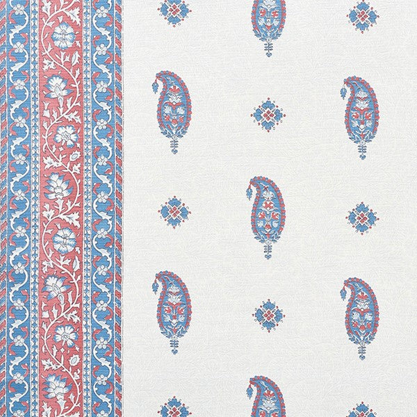 Schumacher Fabric 177610 Ojai Paisley Red