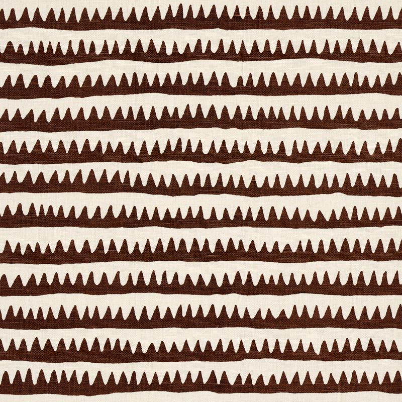 Schumacher Fabric 177973 Corfu Hand Printed Stripe Brown