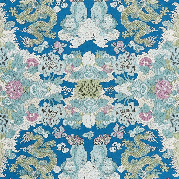 Schumacher Fabric 178050 Magic Mountain Dragon Blue