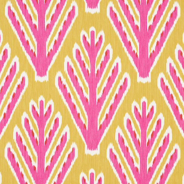 Schumacher Fabric 178560 Bodhi Tree Yellow & Pink