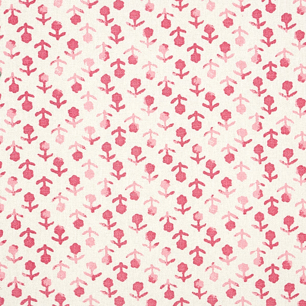 Schumacher Fabric 179350 Beatriz Hand Blocked Print Pink