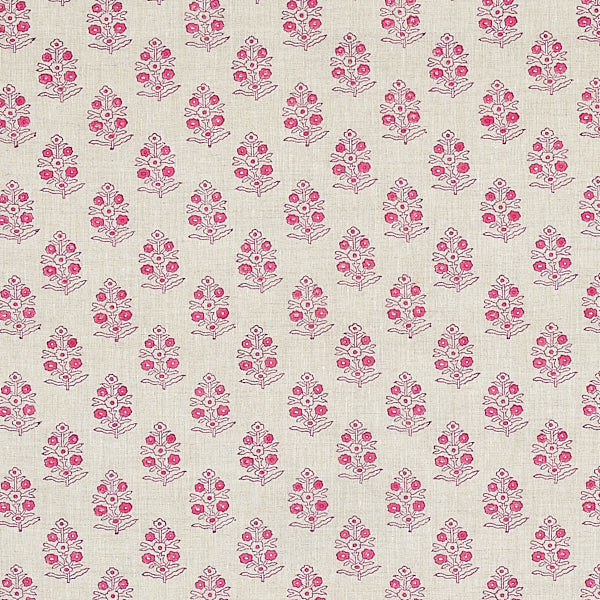 Schumacher Fabric 179362 Aditi Hand Blocked Print Pink