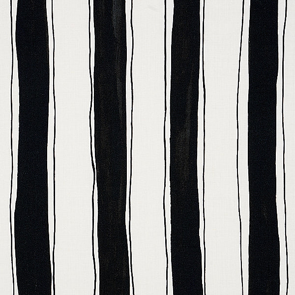 Schumacher Fabric 179702 Tracing Stripes Black