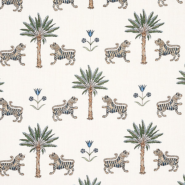 Schumacher Fabric 179931 Tiger Palm Delft