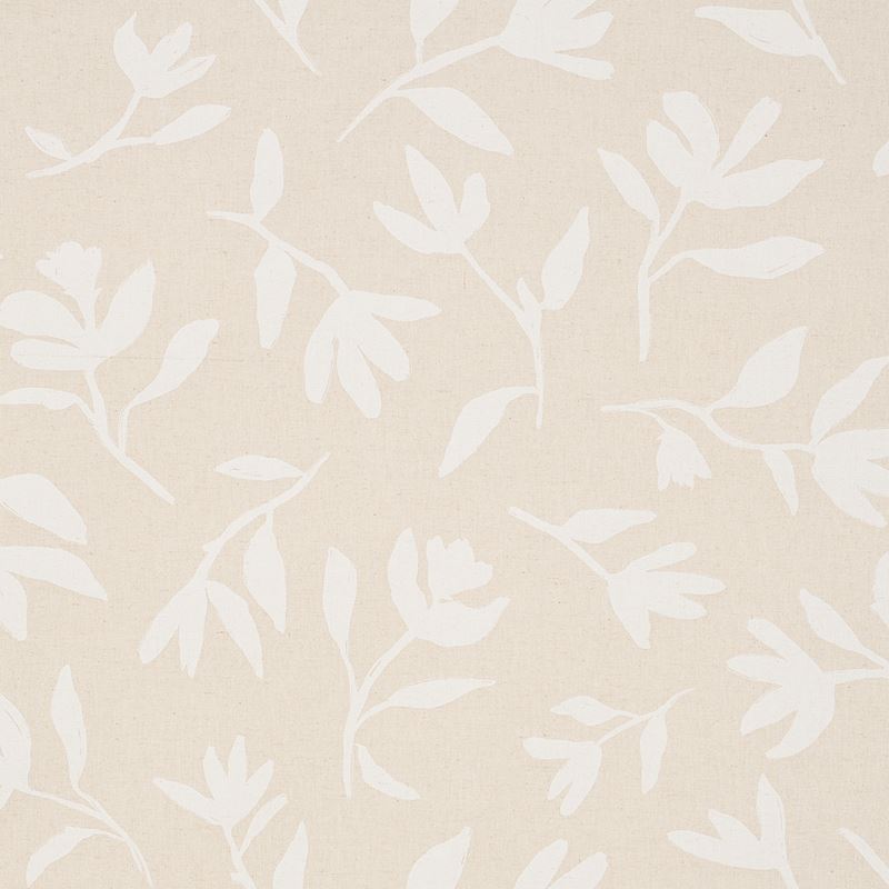 Schumacher Fabric 180012 Laurel White On Unbleached