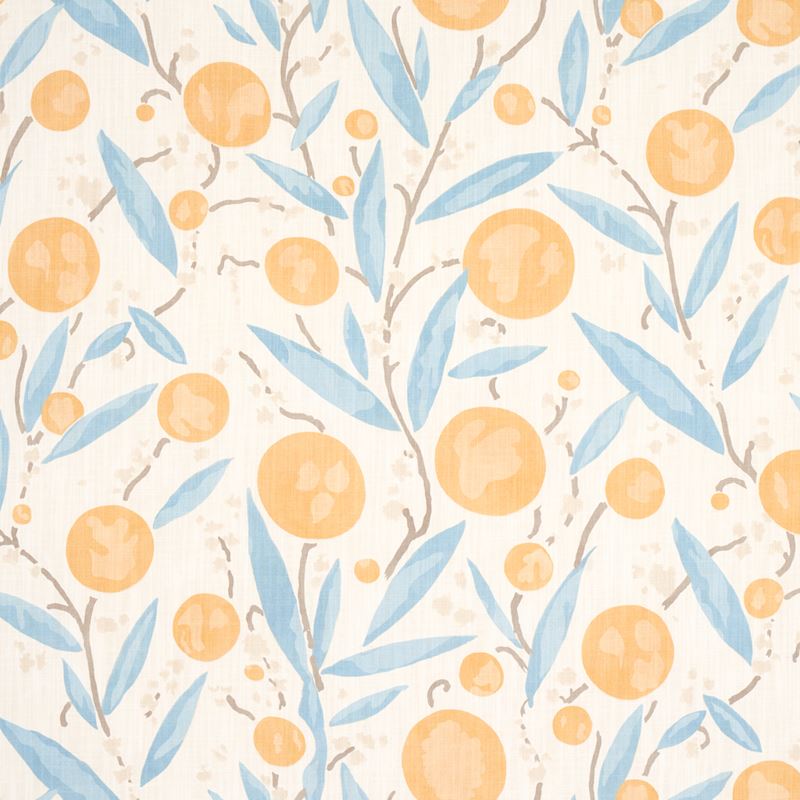 Schumacher Fabric 180060 Mirabelle Yellow and Sky