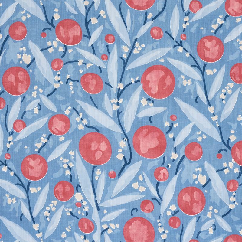 Schumacher Fabric 180062 Mirabelle Berry and Blue