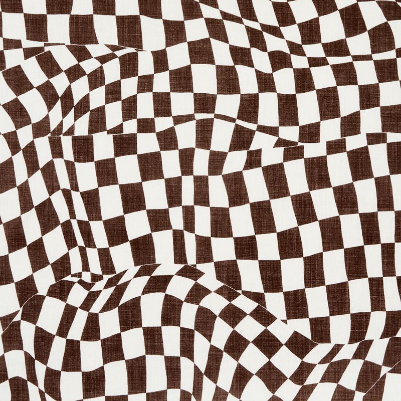 Schumacher Fabric 180331 Loose Check Panel Brown