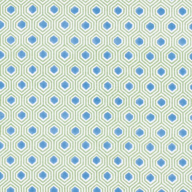 Schumacher Fabric 180371 Otis Hand Print Green & Blue