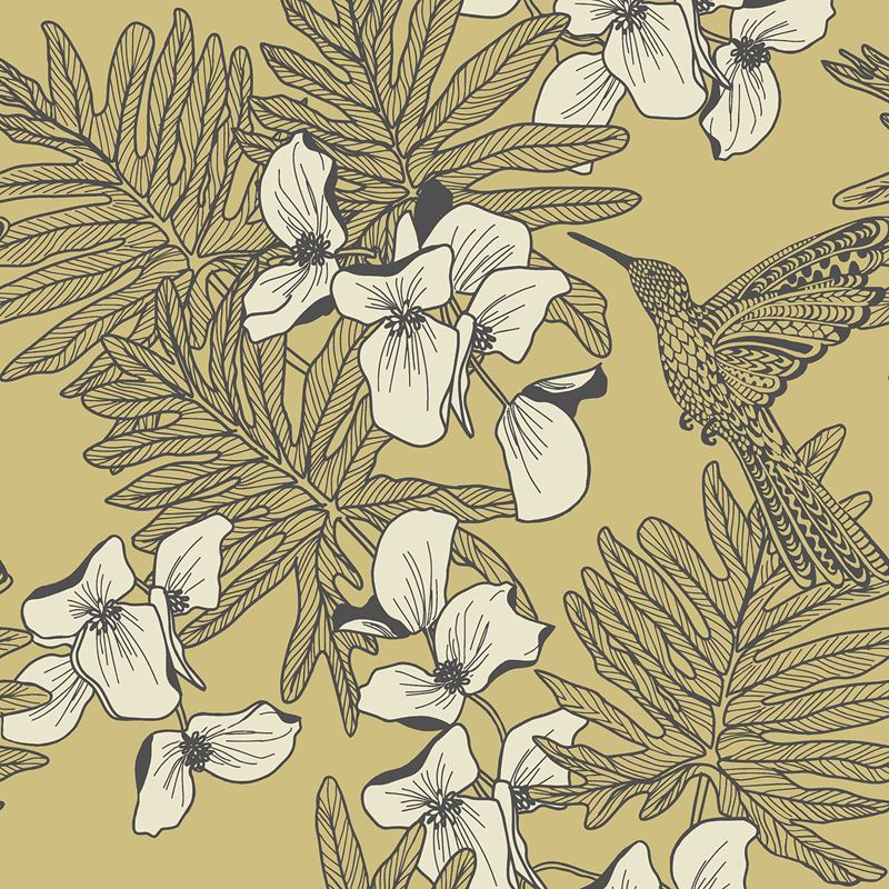 Maxwell Wallpaper 180411701 Hummingbird Mustard