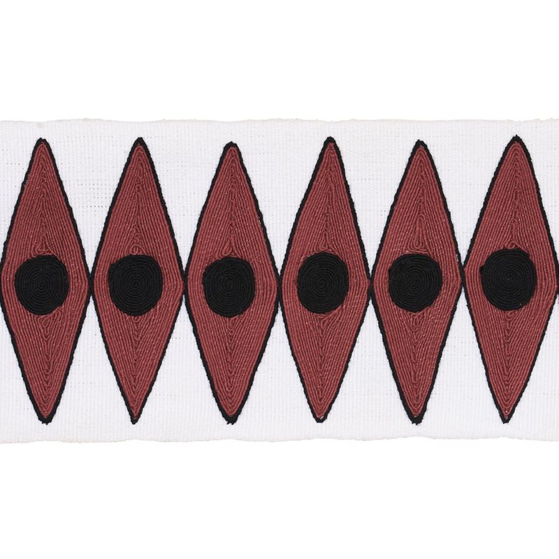 Schumacher Fabric Trim 181221 Backgammon Tape Red