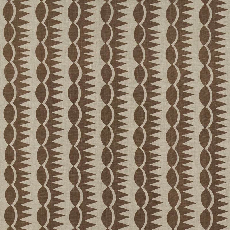Schumacher Fabric 181530 Dagger Stripe Brown On Natural
