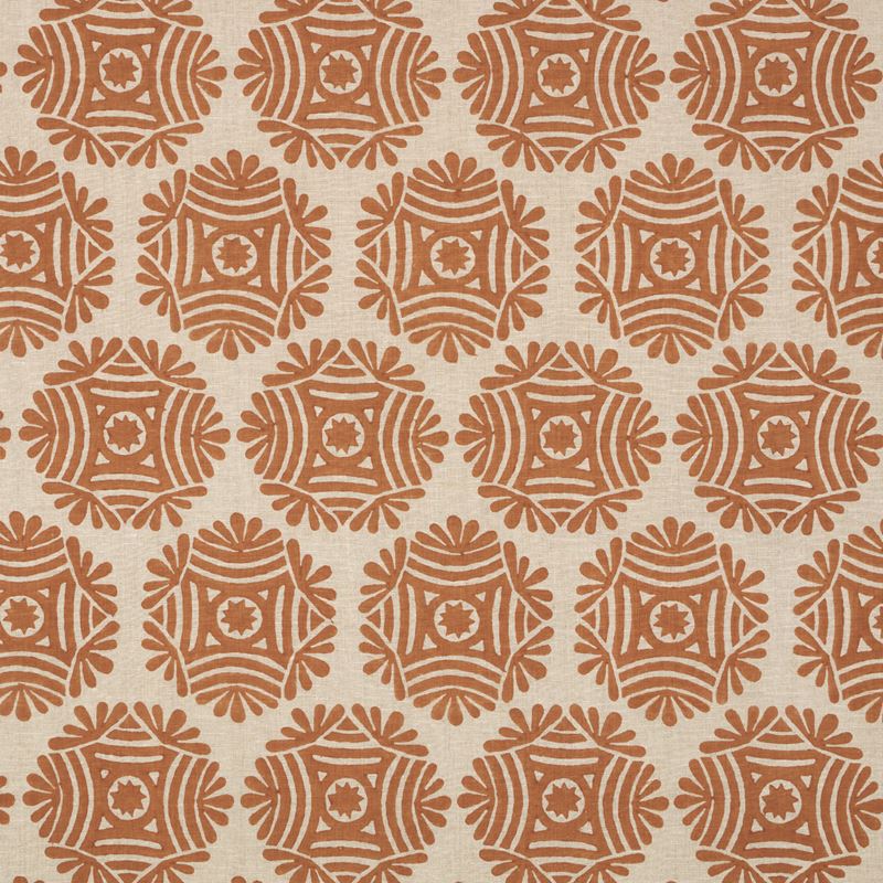Schumacher Fabric 181540 Gilded Star Block Print Cinnamon