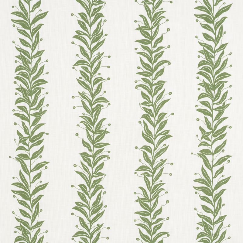 Schumacher Fabric 181672 Tendril Stripe Indoor/Outdoor Leaf