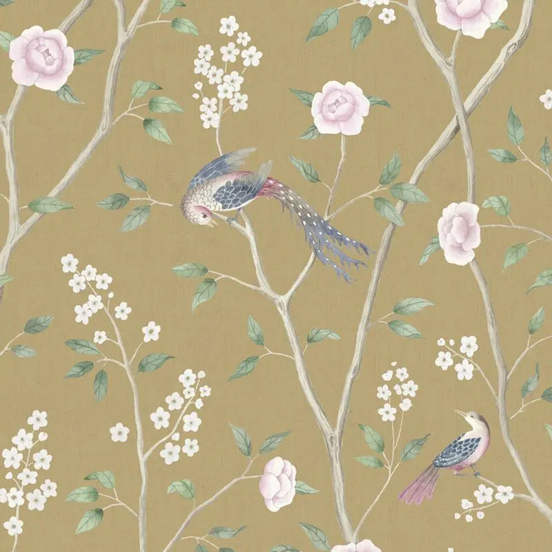 Schumacher Wallpaper 1902 Paradise Birds Gold