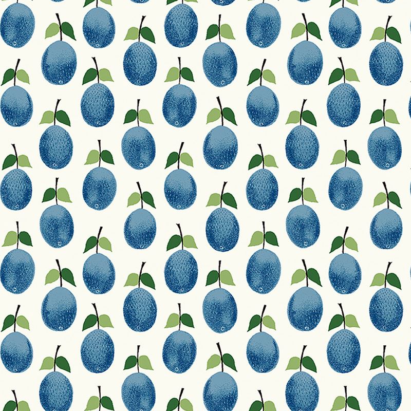 Schumacher Wallpaper 1974 Prunus Blue