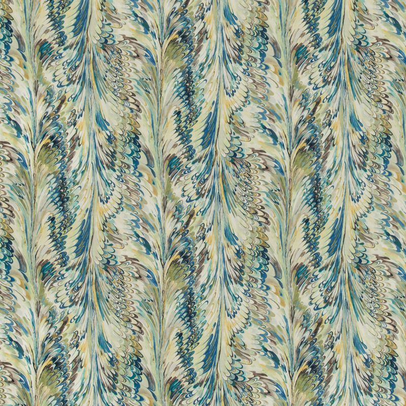 Lee Jofa Fabric 2019114.345 Taplow Print Peacock/Gold