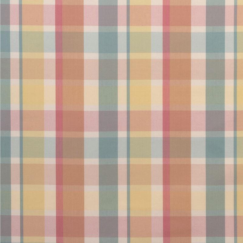 Lee Jofa Fabric 2023107.3524 Fisher Plaid Melon/Aqua