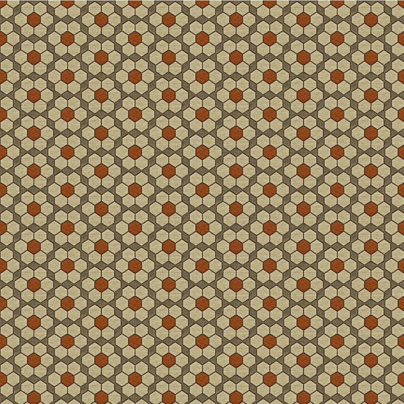 Kravet Contract Fabric 33943.612 Bursa Mosaic Tigerlilly