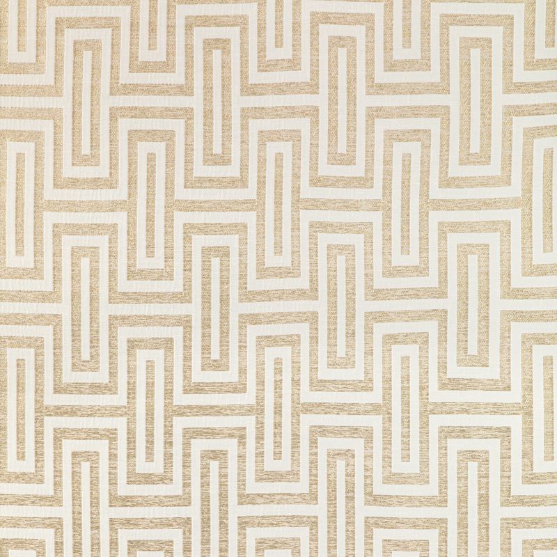 Kravet Couture Fabric 36340.4 Geo Glam Ivory Gold