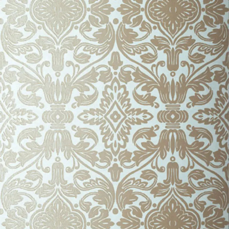 Schumacher Wallpaper 5003602 Varenna Damask Robin's Egg