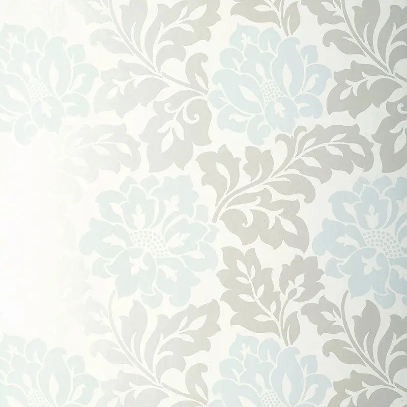 Schumacher Wallpaper 5003631 Saraceno Damask Aquamarine