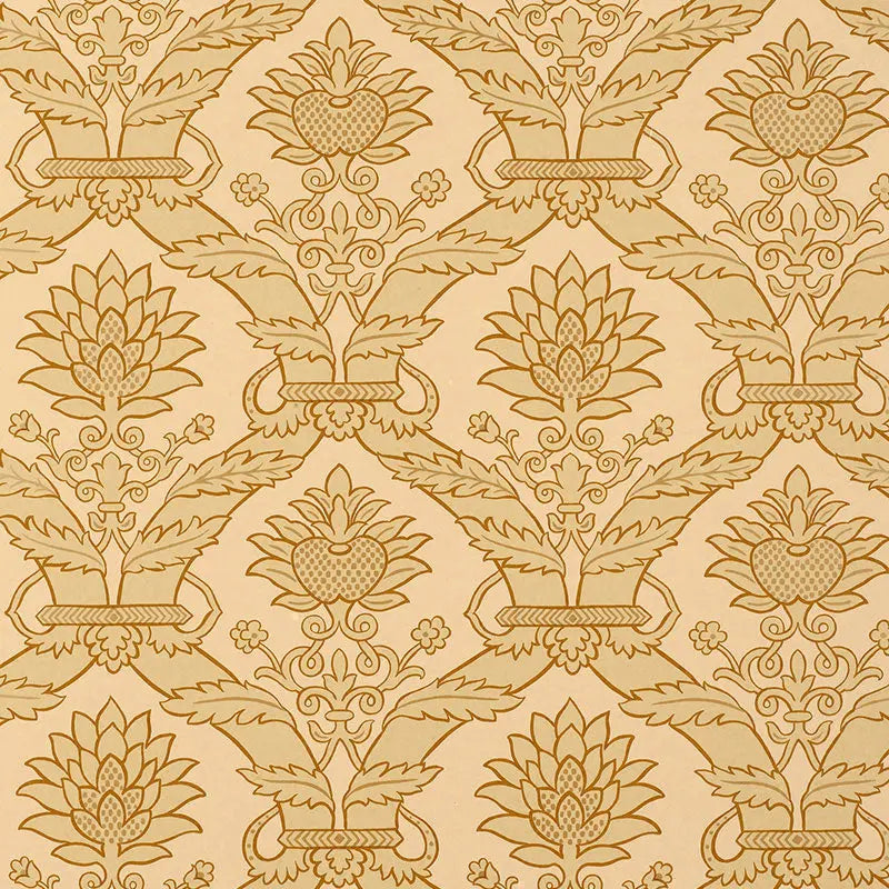 Schumacher Wallpaper 5003650 Siena Damask Natural