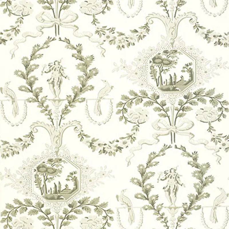 Schumacher Wallpaper 5004110 Jester Arabesque Grisaille