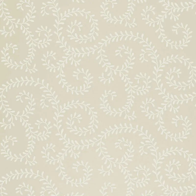 Schumacher Wallpaper 5005091 Leafy Scroll Bone